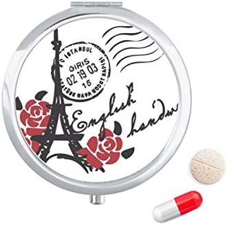 אייפל מגדל ורדים צרפת פריז חותמת סגנון גלולת מקרה כיס רפואת אחסון תיבת מיכל מתקן