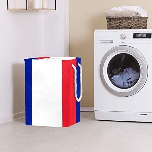 יוניסי דגל של צרפת סל כביסה עמיד למים אחסון סל עם ידיות לבית משתלת מכללת מעונות