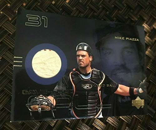2000 סיפון עליון מייק פיאצה NY Mets משחק השתמש בכדור בייסבול כרטיס Relic Card נדיר A - משחק MLB משומש בייסבול