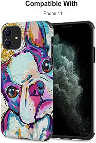 Sedoied Boston Terriers Microfiber עור חסין זעזועים נגד סתיו טלפון מכסה מעטפת מגן לאייפון 11, שחור