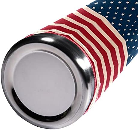 SDFSDFSD 17 גרם ואקום מבודד נירוסטה בקבוק מים ספורט קפה ספל ספל ספל עור אמיתי עטוף BPA בחינם, אני אוהב את ארהב וינטג 'דגל אמריקאי
