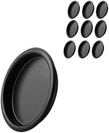 קובוש 10 ארונות ארון אצבע אצבע משוך שחור-משיכת דלת אצבע הזזה עגולה 2-1/8 אינץ ', התקנת הצמד קל