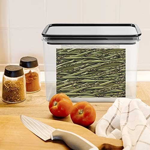 אספרגוס דפוס אחסון מכולות ברור פלסטיק תיבת עם מכסים לשימוש חוזר פחי מטבח דגנים חטיפים יבש מזון ג ' לי שעועית