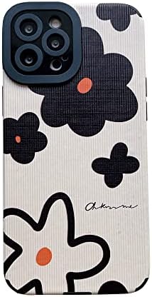 מארז טלפון פרחוני חמוד לאייפון 12 Pro כיסוי אופנה פרח סיליקון סיליקון מקרי הגנה רכים תואמים ל- Apple iPhone 12 Pro - לבן