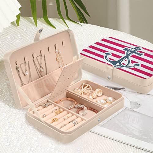 עוגן Innewgogo קופסא תכשיטים קטנים מארגן תכשיטי עור PU קופסת מארגן תכשיטים לשרשראות וצמידים