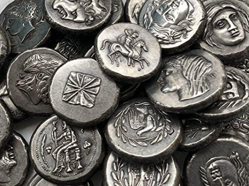 מטבעות יוונים פליז מכסף מלאכות עתיקות מצופות מטבעות זיכרון זרות בגודל לא סדיר סוג 58