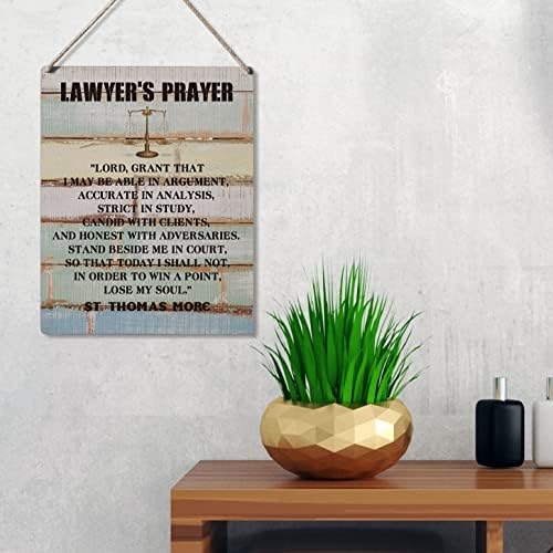 שלטים מעוררי השראה מתנה לתפילת עורך דין של עורך הדין של עורך דין גרנט שאולי אוכל לוויכוח עץ תלייה עץ כפרי אמנות קיר ביתי קישוט 10 x 8