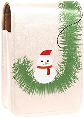 אוריואקאן מיני איפור תיק עם מראה, מצמד ארנק עור שפתון מקרה, עץ חג המולד מכתב