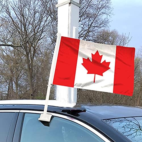 Bannerbuzz דגל מכוניות קנדי ​​חד צדדי, בד פוליאסטר סרוג 90 GSM, כיס לבן בצד שמאל כדי להכניס את המקל, גלגנות בהדפסת UV בצבע מלא
