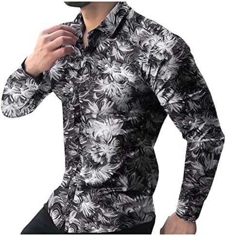 חולצות גברים xxbr שרוול ארוך נפילה כפתור כלפי מטה חולצה הוואי פרפר פרחוני פרחוני וינטג 'צמרות חוף מזדמן