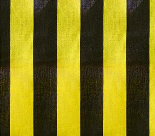בד פוליקוטון מודפס פסים בינוניים צהוב שחור / 60 רחב / נמכר על ידי החצר