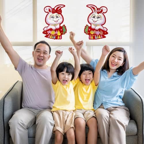 2023 סינית ראש השנה מדבקת דלת ברכה דקורטיבית ארנב ארנב פסטיבל אביב תפאורה למשפחה