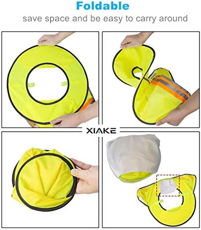 Xiake 2 חבילה כובע קשה מגן שמש מלא שרשת רשת צוואר רשת עם רצועות רפלקטיביות, צהוב ראות גבוהה