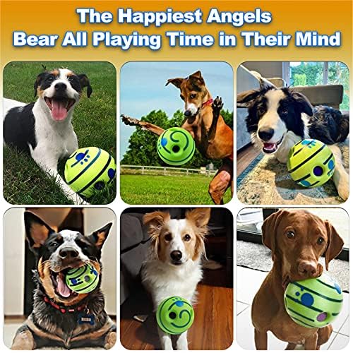 קרדיט 5 כוכבים חיית מחמד צחקוק כדור צעצוע צעצוע שודרג, צעצועי כדורגל כלבים אינטראקטיביים פאזל מתנפנף לצחקק כלב כדור איק