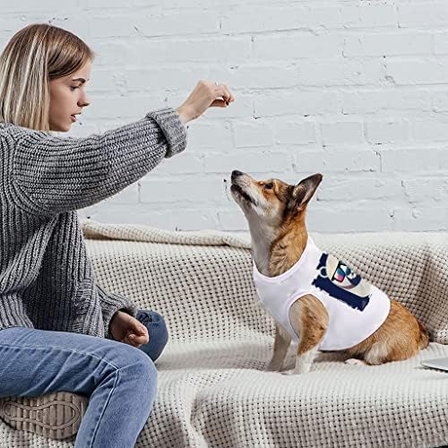 מיכל כלב דובי היפסטר - חולצת טריקו של כלבים מגניבים - בגדי כלבים לאמנות - לבן, מ