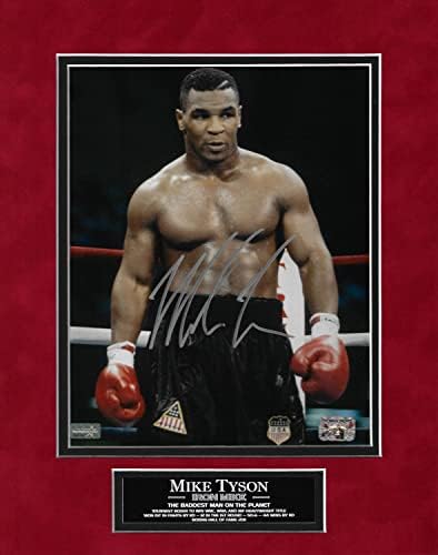 צילום חתימה של מייק טייסון עומד בטבעת 11 × 14 - תמונות אגרוף עם חתימה