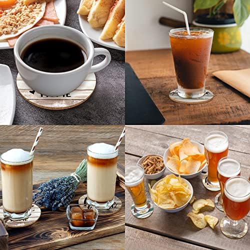 Hsspiritz 6 PCS סופגים חופי פקק למשקאות, תחתיות בר בסגנון חווה למשקאות עם מחזיק, מטבח מצחיק חמוד ואביזרי תפאורה של שולחן קפה, מתנות חממות