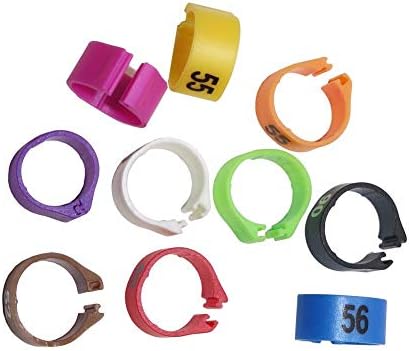 זבורו 100 יחידות 12 ממ 14 ממ ציפור פלסטיק קליפ טבעות יונה צבעוני רגל טבעת מס 1-100 עבור 10 צבעים-70111