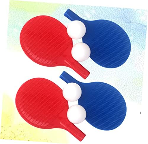 אביזרי כדורגל נוכרים 4 סטים מתחילים ניידים עטלף אדום כדורים משחקים אימונים כחולים פונג גן מלא מחבט שולחן לשולחן ומצחיק כדורים מתחילים