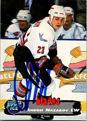 מחסן חתימה 654299 אנדריי נצארוב כרטיס הוקי חתימה - להבי קנזס סיטי, AHL, FT - 1995 אספנים Edge Ice No.146
