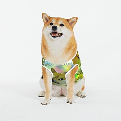 חולצות חיות מחמד כותנה Dogecoin-shiba-inu-bitcoin תלבושות כלבים חתול כלב פיג'מה כלב רך אופן סרבל חיות מחמד 3x-Garge