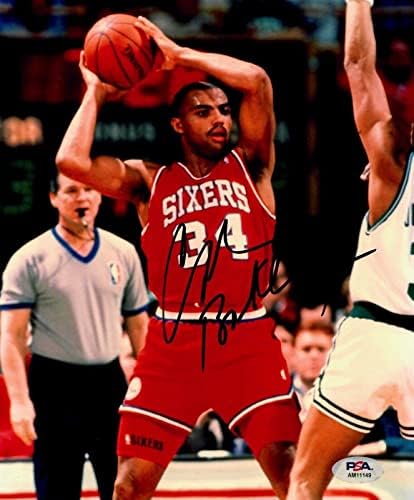 צ'רלס בארקלי חתם על 8x10 צילום PSA DNA AM11149 SIXERS צוות חלומות - תמונות NBA עם חתימה