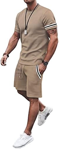 אימונית של גורליטר בגברים בגברים עם שרוול קצר של שרוול קצר תלבושת קיץ מזדמנת מכנסיים מותניים קצרים עם כיסים