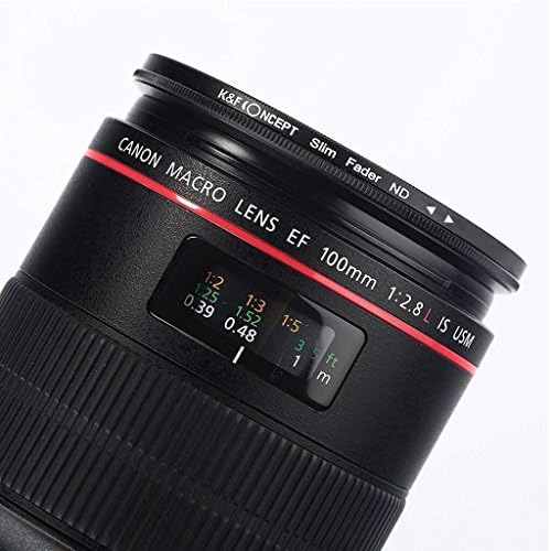 משתנה Fader Slim Ultra ND2 ל- ND400 צפיפות ניטרלית מתכוונן מסנן עדשות ND לעדשת מצלמה עם גודל חוט מסנן 49 ממ, עבור Canon Nikon Sony Olympus
