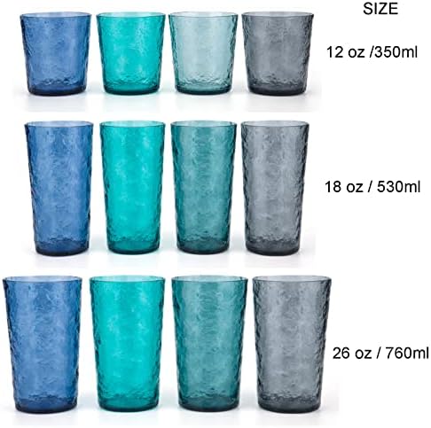 26-אונקיה אקריליק מים משקפיים פלסטיק כוס גדול יותר שתיית משקפיים, סט של 6 ירוק