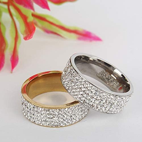 צורה עגולה לבנה מעוקב אבני זירקוניה מעורבות לחתונה טבעת נישואין טבעת להקת נשים בזהב