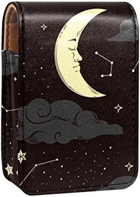 שפתון מקרה עם מראה חמוד נייד איפור תיק קוסמטי פאוץ, לילה שמיים כוכבים ירח כוכב