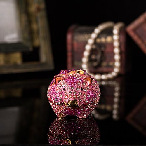QJzzo צבוע ביד אמייל חזיר חמוד דקורטיבי תכשיטים תכשיטים תכשיטים מתנה ייחודית לעיצוב הבית מתאים מאוד למתנה