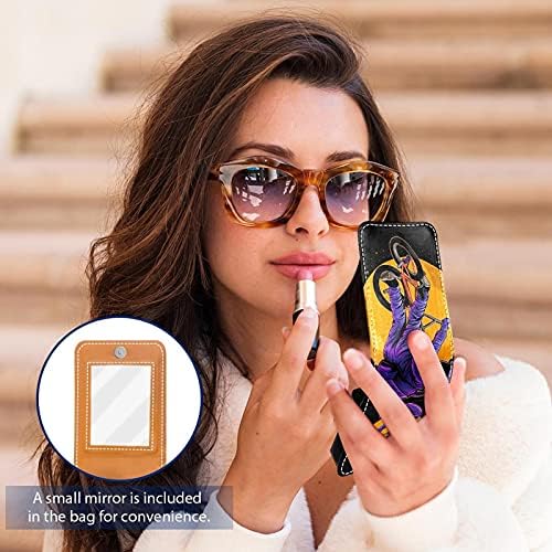 רכיבה גלוס מחזיק שפתון מקרה נייד איפור תיק נסיעות שפתון ארגונית מקרה עם מראה מיני שפתון תיבת אחסון עבור נשים