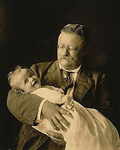 הנשיא תיאודור רוזוולט וקרמיט 11 על 14 הדפסת תמונות של הליד כסף