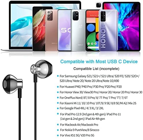 ACAGET USB C אוזניות לסמסונג S22 אוזניות אולטרה אוזניות קווית USB סוג C אוזניות HIFI אוזניות DAC דיגיטליות עם אוזניות MIC לגלקסי S21 פלוס