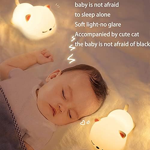 לילה אור לילדים, לילה אור עבור בנות תינוק ופעוט, חמוד חום בהיר לילה אור, רך סיליקון לילה מנורות, נטענת הוביל מנורה, אורות לחדר שינה,צבע