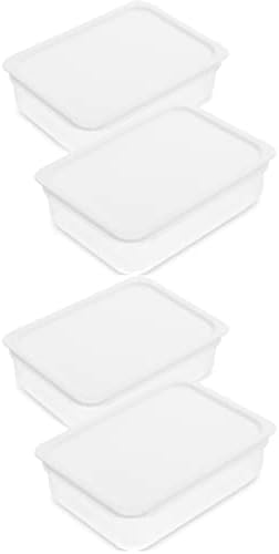 4 יחידות מקרר מזון מיכל לשימוש חוזר מקרר מארגני קופסות מלבני שימור תיבה