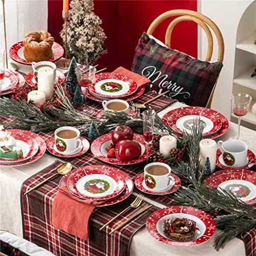 MGWYE 30/60 חרסינה חרסינה תבנית חג מנות מתנה סט עם כלי אוכל עם כוס קינוח מרק מרק ארוחת ערב שולחן