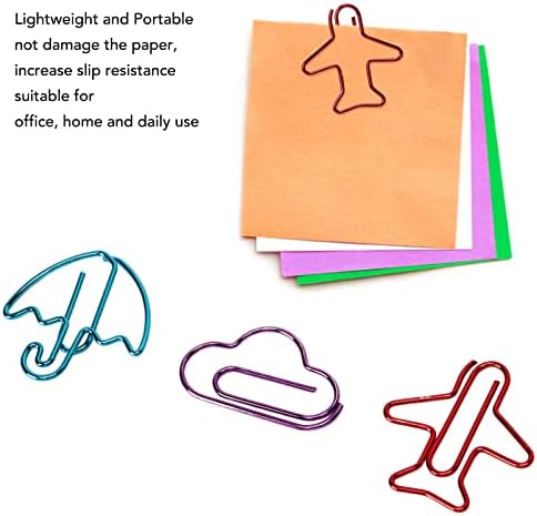 קטעי נייר חמודים של PSSOPP, 32 קופסאות קטעי נייר חמודים קטעי נייר מהנים מהנים נייר מתכת מטוס מטוס ענן לבן שילוב קליפים נייר לסיווג מסמכים