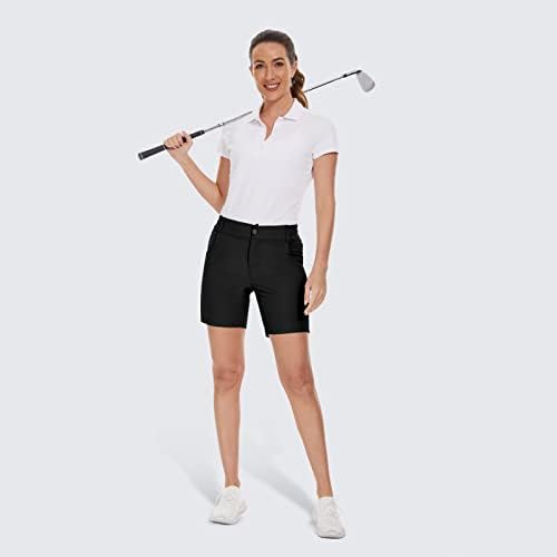 מכנסי טיול גולף לנשים קגולה מכנסיים קצרים בקיץ יבש מהיר מכנסיים קצרים במותניים בגובה המותניים המותניים עם כיסים
