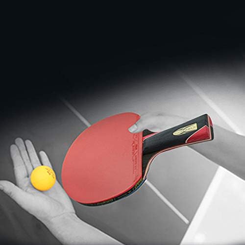 מעריצים אימונים מקצועיים יחיד פחמן טניס טניס מחבט פינג פינג פונג, אדום + שחור