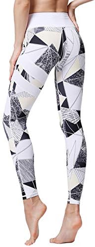 דפוס נשים זבוב יוגה חותלות מותניים גבוהות מכנסי ספורט מודפסים מכנסיים אתלטים נמתחים