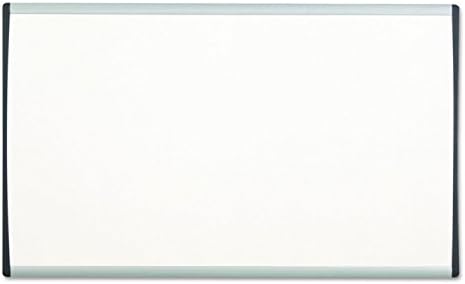 לוח מחיקה יבש מגנטי של רביעייה, פלדה, 11 על 14, משטח לבן, מסגרת אלומיניום כסופה