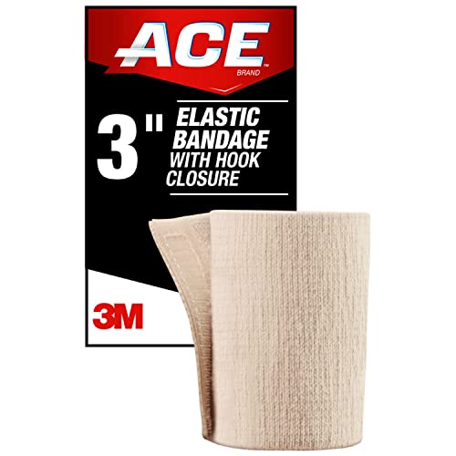 תחבושת אלסטית של Ace Brand עם קליפים, מתכווננת לתמיכה מאובטחת ומתונה, 3 , גודל אחד מתאים ביותר