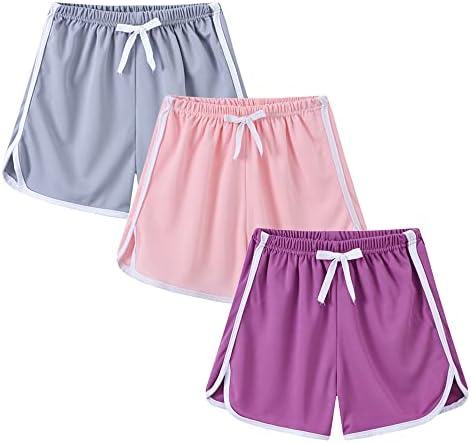 Egaivtya ילדות קטנות מכנסיים קצרים קיץ 3 חבילות פעוטות תלבושות אתלטיות ריצות ילדים קצרים מכנסיים מזדמנים פעילים