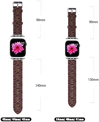 מעצבים להקות שעון עור יוקרה תואמות להקת Apple Watch 38 ממ 40 ממ 41 ממ 42 ממ 44 ממ 45 ממ סדרה 7 6 5 4 3 2 1 SE נשים גברים, רצועה מתכווננת