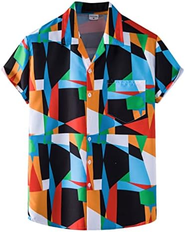 חולצות הוואי קיץ UBST, כפתור שרוול קצר למטה חולצה מצוירת הדפס גרפי רגוע כושר חוף אלוהא