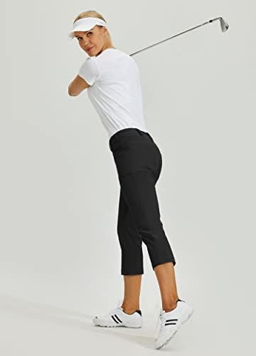 ויליט מכנסי קפריס טיולי גולף לנשים עם כיסים מהירים מהירים משקל קל משקל חיצוני עמיד במים עמידים
