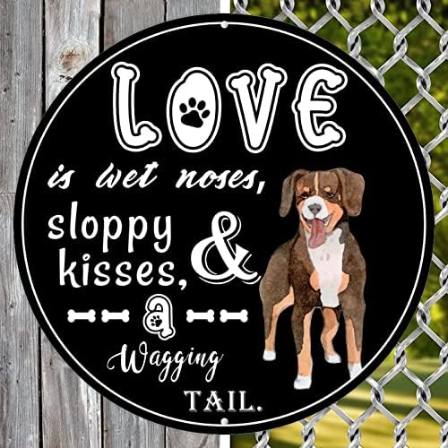 אהבה היא מתנה לאף רטוב לחובב כלבים שלט מתכת עגול שלט רטרו רטרו מותאם אישית שלט מתכת בהתאמה אישית שלט וינטג 'וינטג