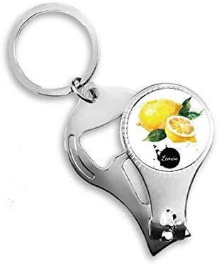 פירות לימון טעימים בצבעי מים בצבעי מים טבעת ניפר טבעת מפתח בקבוקי שרשרת פותחן